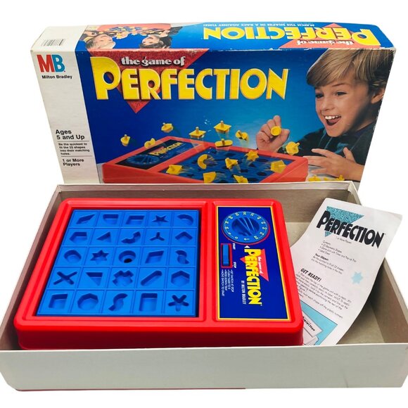 Vintage 1990 Perfection Game Milton Bradley MB Game Puzzle Timer Skill Complete - Picture 1 of 5